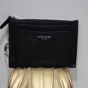 Coach Leather Coin Purse with Key Chain/Ring.